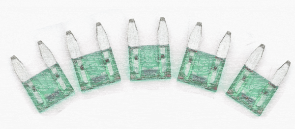 GZP 5pck Mini Led detectr fuse Green 30A (FR)