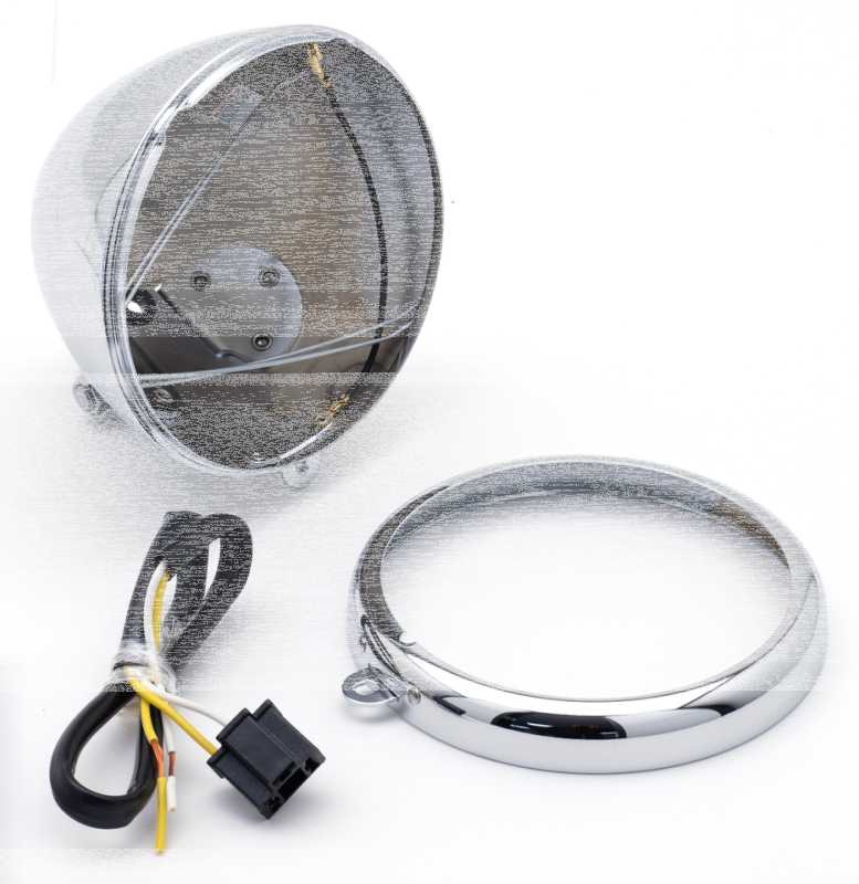 GZP Headlight shell+rim 6" bottom mou (FR)