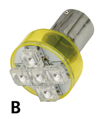 GZP SINGLE COMPACT LED BULB RED BA15S (FR)