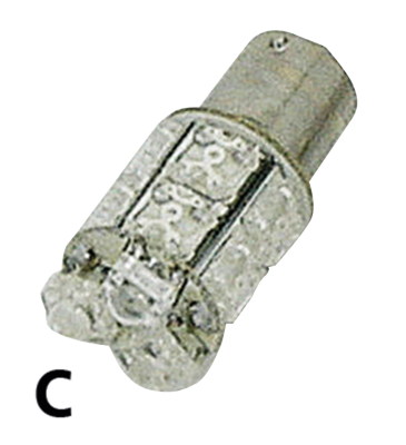 GZP 360 DEGREE 13 X LED BULB RED BA15S (FR)