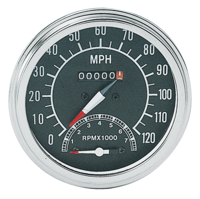 GZP Speedo/Tacho combo KPH, black face, (FR)