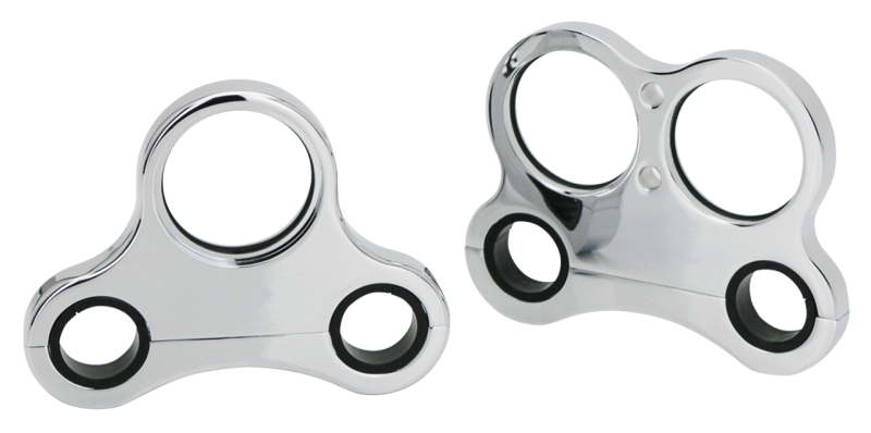 GZP Chr billet Dual gauge f/T-bar 2 hole (FR)