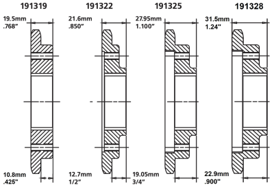 GZP 24T chain sprckt 1/2"OffS 6-Sp 06-UP (FR)