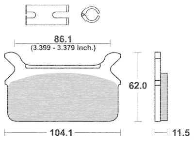 SBS HF Brake pads FLHS/FLT/FLHT 86-99 RR (FR)