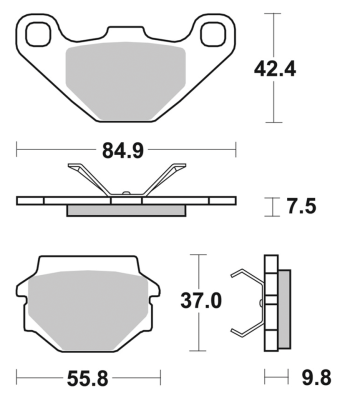 SBS HF Rear brake pads Buell 94-97 (FR)
