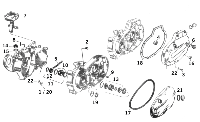 L/H Crankcase bearing XL52-76 #24729-52 (FR)
