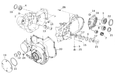 L/H Crankcase bearing XL77-up (FR)