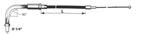 Barnett Black FLH02 LN=41" 90° throttle (FR)