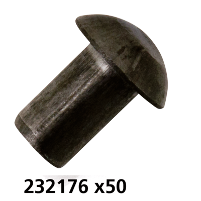 50pck Black Round Head Rivet 3/16"x1/4" (FR)