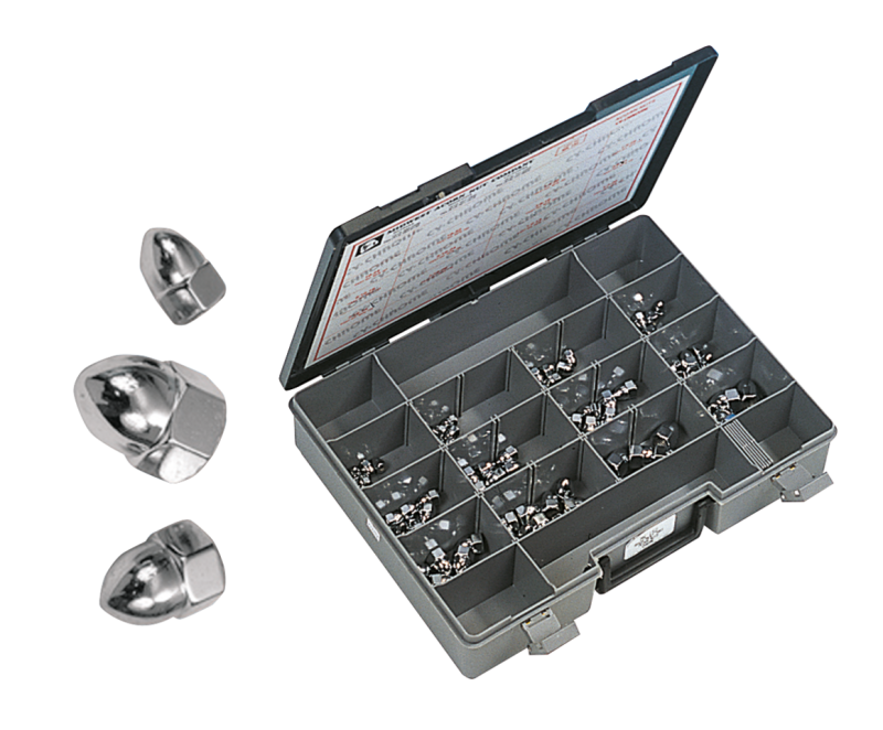 Assortment tray chrome acorn nuts UNF/C (FR)