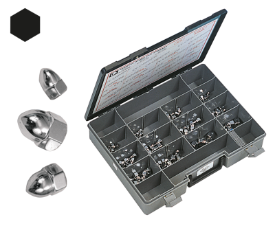 Assortment tray chrome acorn nuts UNF/C (FR)