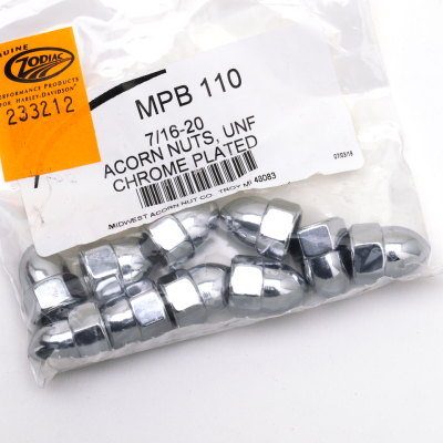 10pck Chrome Acorn nuts 7/16-20 (FR)