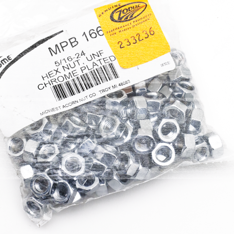 100pck Chrome hex nut 5/16-24 UNF (FR)