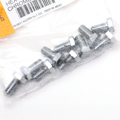 10pck Chrome hex head screws 5/16-24x5/8 (FR)