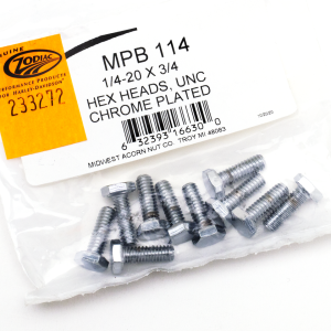 10pck Chrome hex head screws 1/4-20x3/4 (FR)