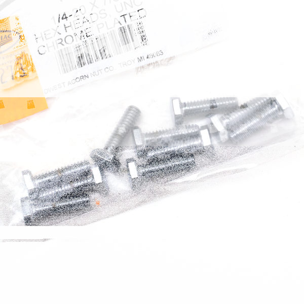 10pck Chrome hex head screws 1/4-20x7/8 (FR)