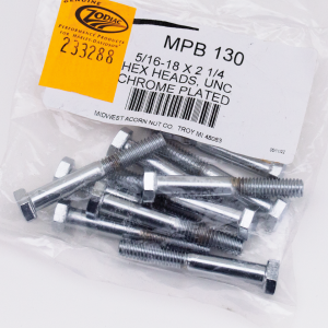 10pck Chrome hex screws 5/16-18x2-1/4 (FR)