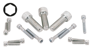 10pck Chrome allen screws 8-32x1/2"