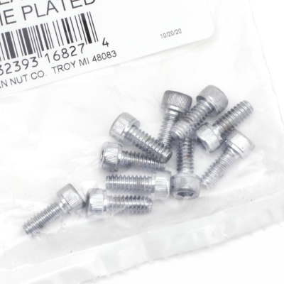 10pck Chrome allen screws 10-24x1/2" (FR)