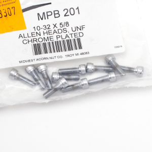 10pck Chrome allen screws 10-32x5/8 (FR)