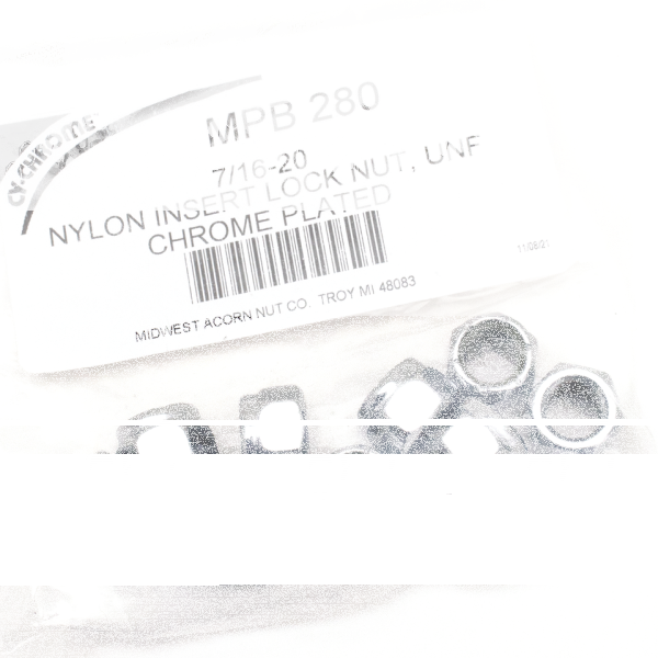 10pck Chrome nylock nuts 7/16-20 UNF (FR)