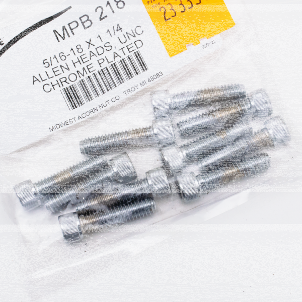10pck Chrome allen screws 5/16-18x1- (FR)