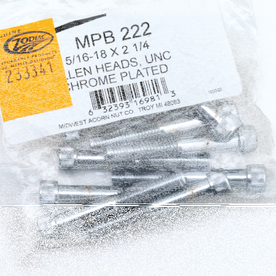 10pck Chrome allen screws 5/16-18x2-1/4" (FR)