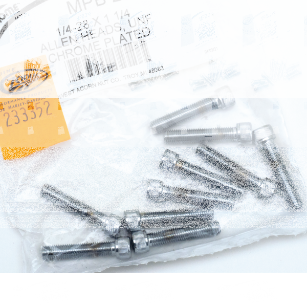 10pck Chrome allen screws 1/4-28x1-1/4" (FR)