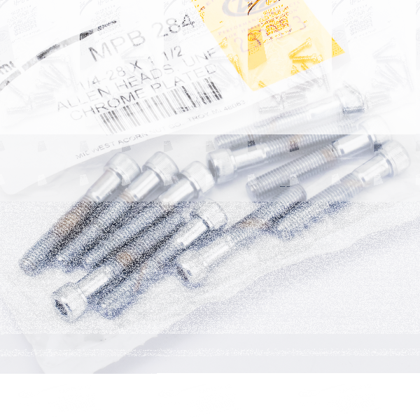 10pck Chrome allen screws 1/4-28x1-1/2" (FR)