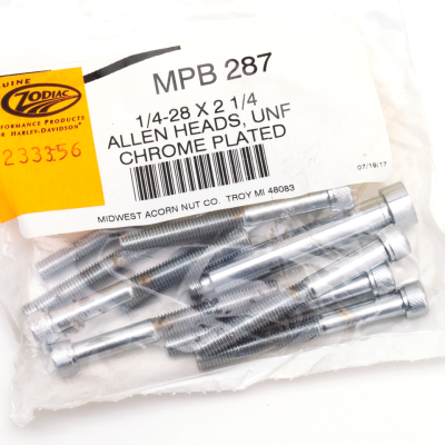 10pck Chrome allen screws 1/4-28x2-1 (FR)
