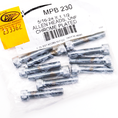 10pck Chrome allen screws 5/16-24x1- (FR)