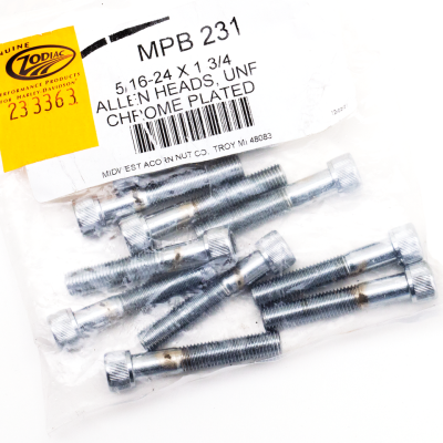 10pck Chrome allen screws 5/16-24x1- (FR)