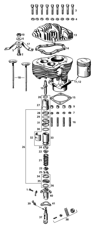 Cylinder base stud Knuckle/Pan/Shovelh. (FR)