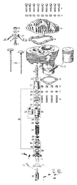 Cylinder base stud Knuckle/Pan/Shovelh. (FR)