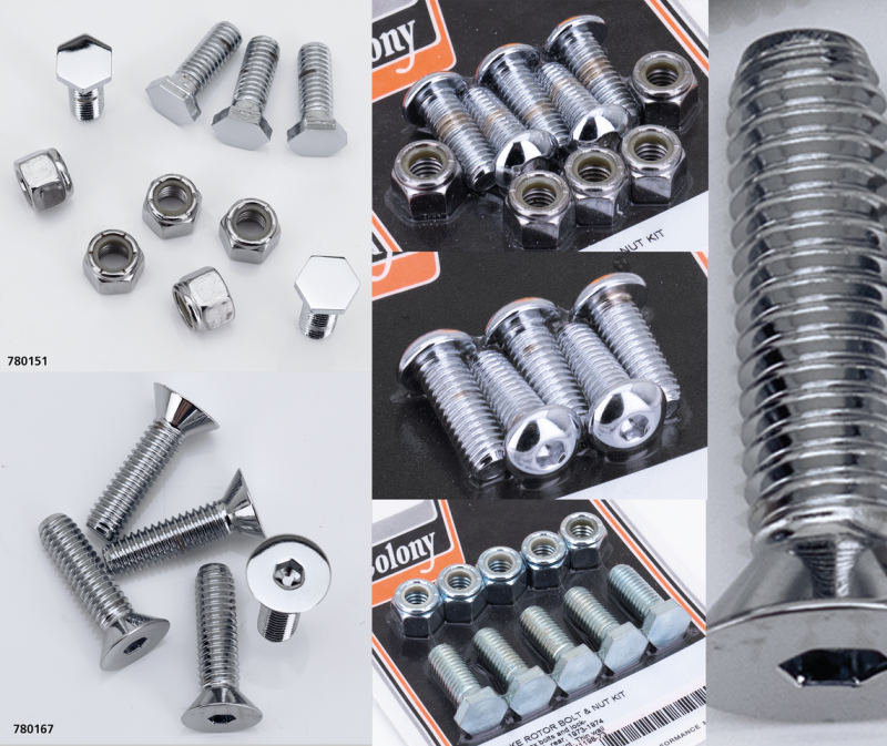 Dual disc bolt kit FX77-83 wire wheel (FR)