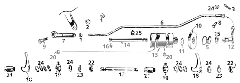 Shaft, gear shifter lever, WLA & WLC (FR)