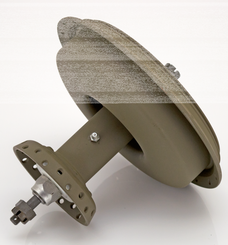 Front hub w/brake drum, WLA, green (FR)