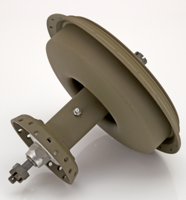 Front hub w/brake drum, WLA, green (FR)