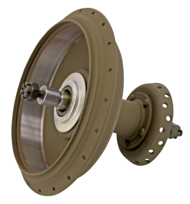 Front hub w/brake drum, WLA, green (FR)