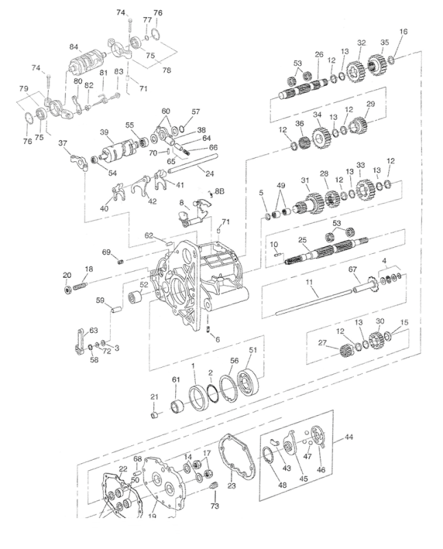Countershaft 5 speed transm. BT79-06 (FR)