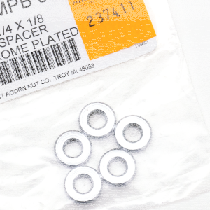 5pck Spacers 1/4"Ix5/8"Ox1/8"L chrome (FR)