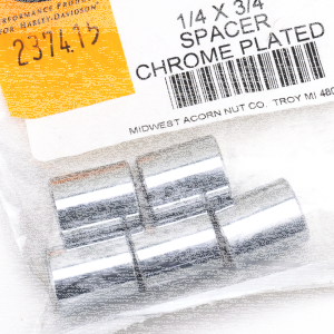 5pck Spacers 1/4"Ix5/8"Ox3/4"L chrome (FR)