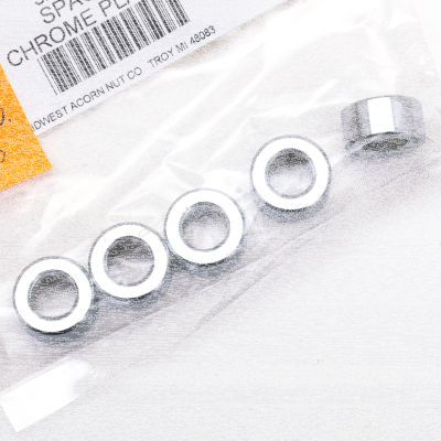 5pck Spacers 3/8"Ix3/4"Ox3/8"L chrome (FR)