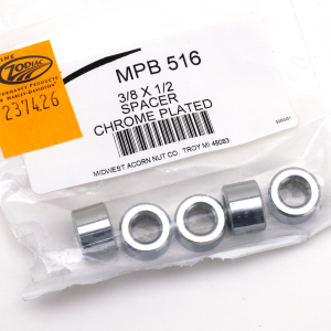 5pck Spacers 3/8"Ix3/4"Ox1/2"L chrome (FR)
