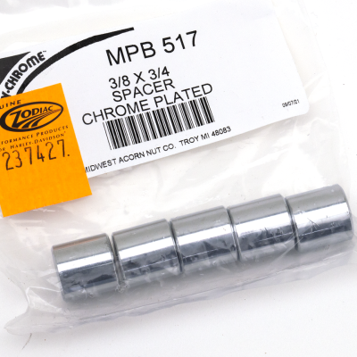 5pck Spacers 3/8"Ix3/4"Ox3/4"L chrome (FR)