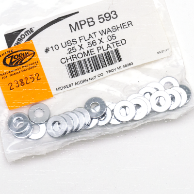 25pck Flat washers #10 X .56" USS (FR)