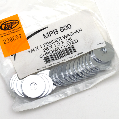 25pck Flat washers 1/4" X 1" (FR)