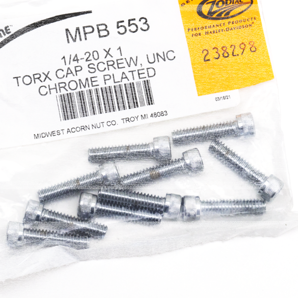 10pck Knurled torx screw 1/4-20x1", UNC (FR)