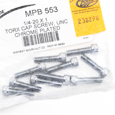10pck Knurled torx screw 1/4-20x1", UNC (FR)