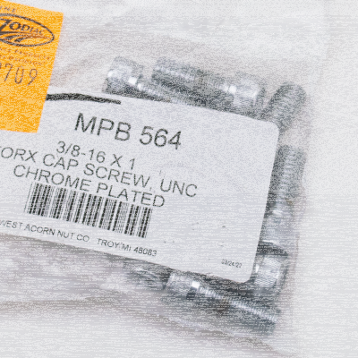10pck Knurled torx screw 3/8-16x1", UNC (FR)